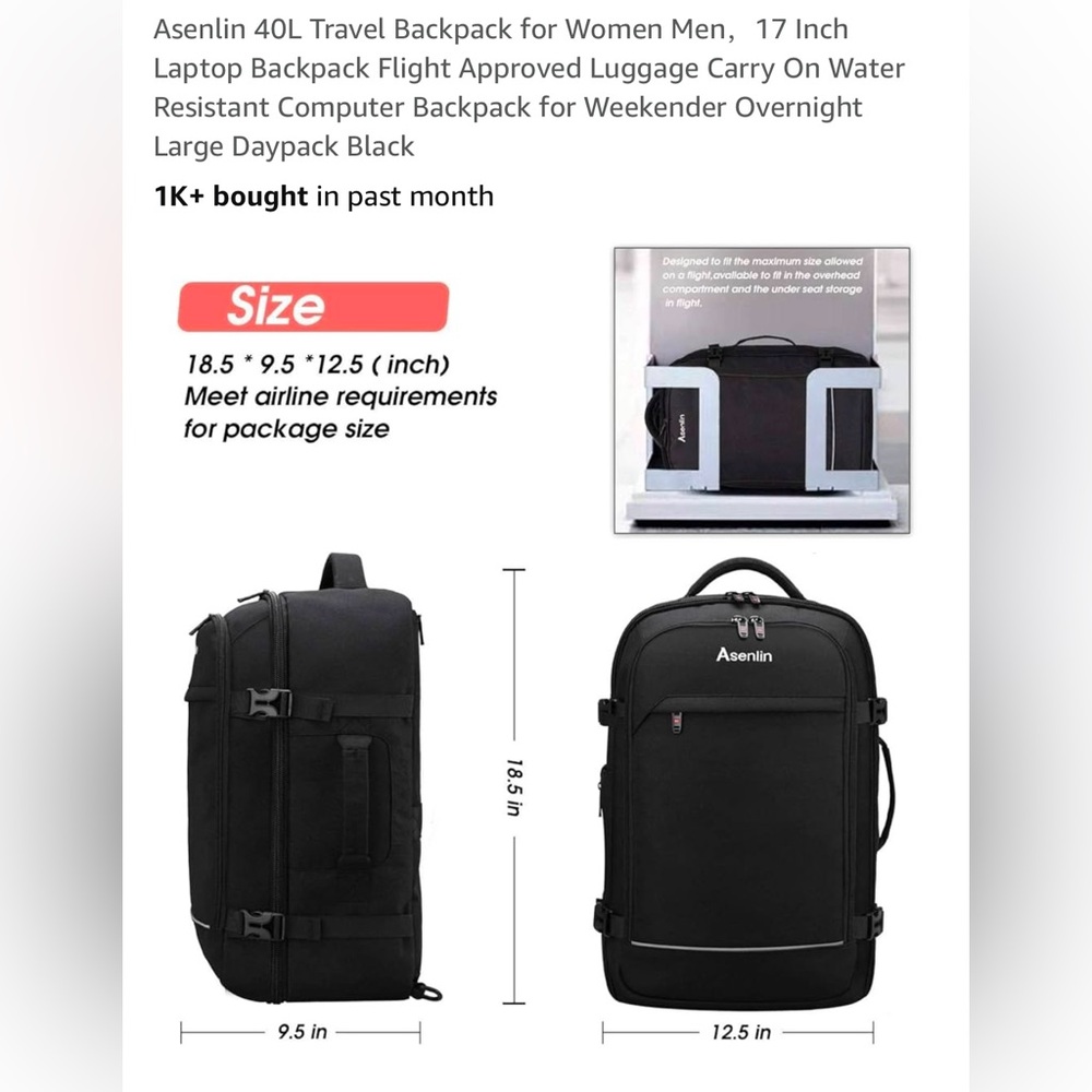 END OF THE YEAR SALE!! NWT Asenlin Laptop Backpack.